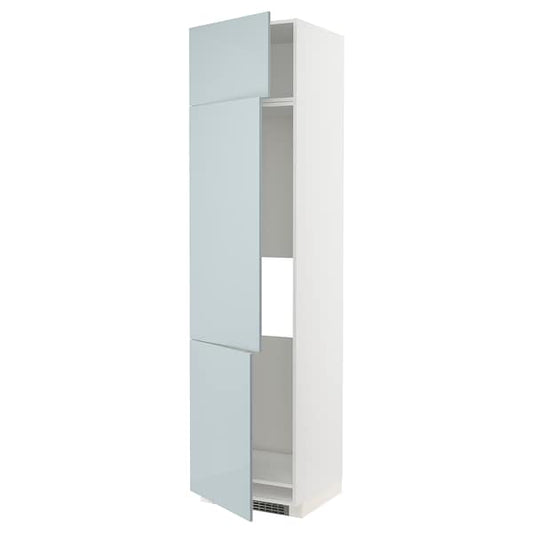 Ikea METOD - High cab f fridge/freezer w 3 doors, white/Kallarp light grey-blue , 60x60x240 cm
