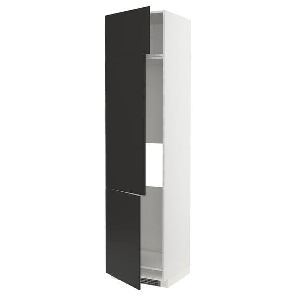 Ikea METOD - High cab f fridge/freezer w 3 doors, white/Nickebo matt anthracite , 60x60x240 cm