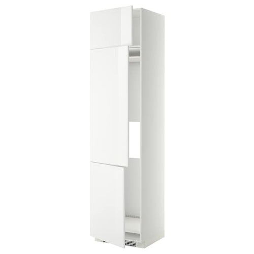 METOD - High cab f fridge/freezer w 3 doors, white/Ringhult white , 60x60x240 cm