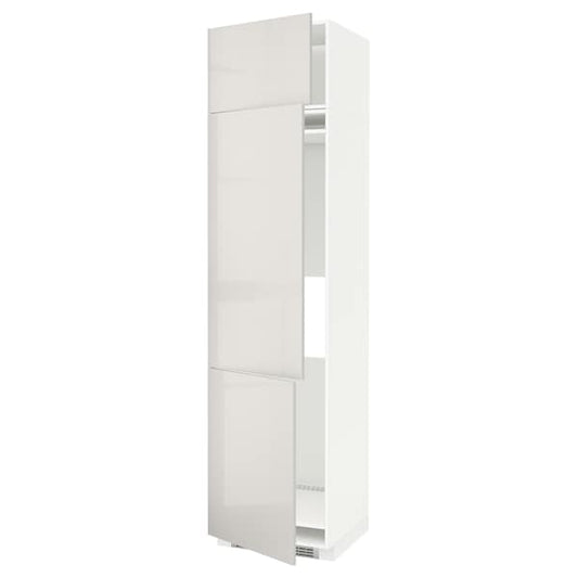 Ikea METOD - High cab f fridge/freezer w 3 doors, white/Ringhult light grey, 60x60x240 cm
