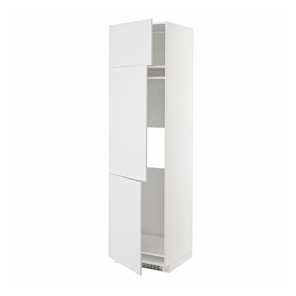 METOD - High cab f fridge/freezer w 3 doors, white/Stensund white, 60x60x220 cm - best price from Maltashopper.com 09462949
