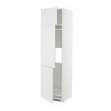 METOD high cab f fridge/freezer w 3 doors, white/Stensund white, 60x60x220 cm