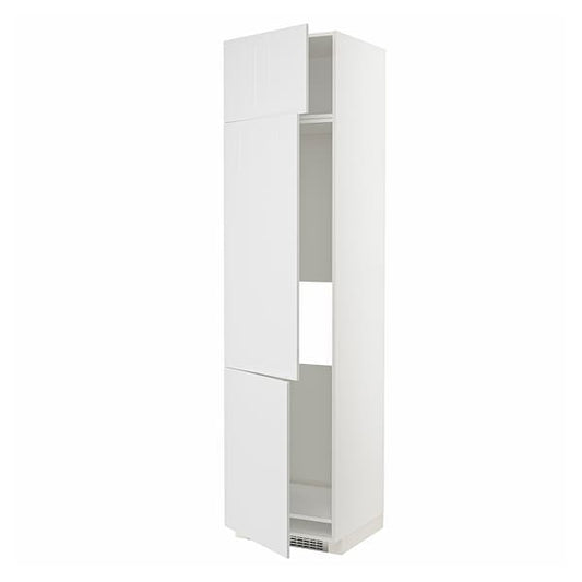 METOD - High cab f fridge/freezer w 3 doors, white/Stensund white , 60x60x240 cm - best price from Maltashopper.com 69466505