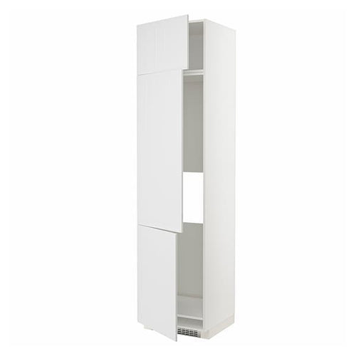 METOD - High cab f fridge/freezer w 3 doors, white/Stensund white , 60x60x240 cm