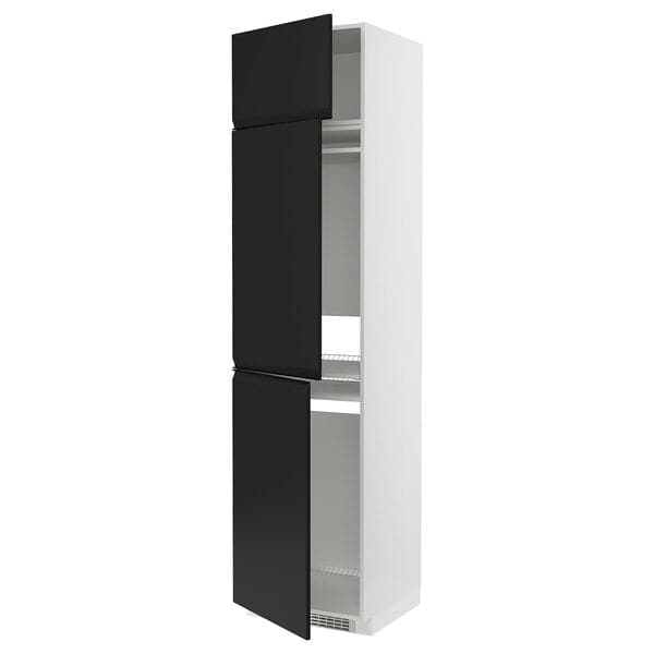 Ikea METOD - High cab f fridge/freezer w 3 doors, white/Upplöv matt anthracite , 60x60x240 cm