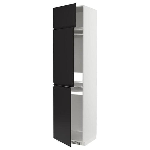 METOD - High cab f fridge/freezer w 3 doors, white/Upplöv matt anthracite , 60x60x240 cm
