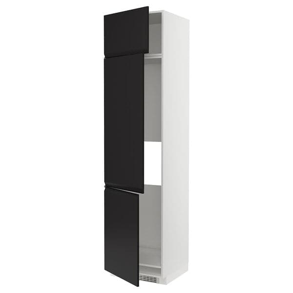 Ikea METOD - High cab f fridge/freezer w 3 doors, white/Upplöv matt anthracite , 60x60x240 cm