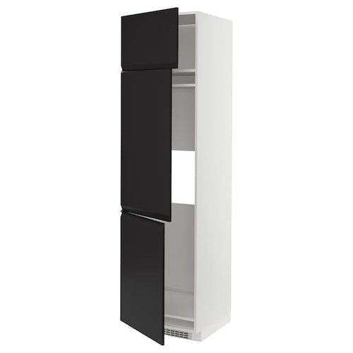 METOD - High cab f fridge/freezer w 3 doors, white/Upplöv matt anthracite , 60x60x220 cm