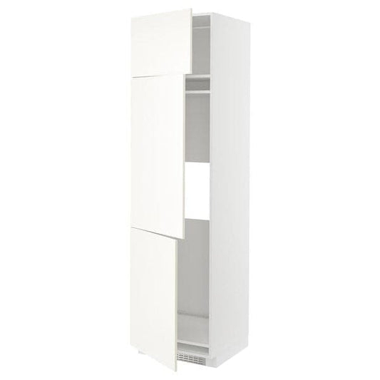 Ikea METOD - High cab f fridge/freezer w 3 doors, white/Vallstena white, 60x60x220 cm