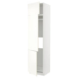 METOD high cab f fridge/freezer w 3 doors, white/Vallstena white, 60x60x240 cm
