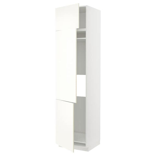 Ikea METOD - High cab f fridge/freezer w 3 doors, white/Vallstena white, 60x60x240 cm
