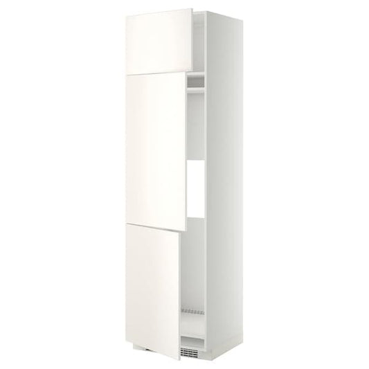 Ikea METOD - High cab f fridge/freezer w 3 doors, white/Veddinge white, 60x60x220 cm
