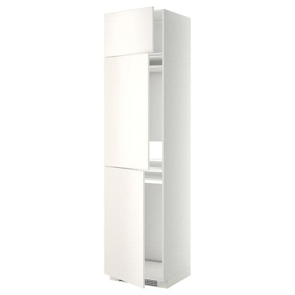 Ikea METOD - High cab f fridge/freezer w 3 doors, white/Veddinge white, 60x60x240 cm