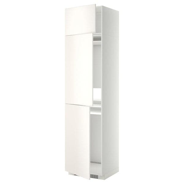 METOD - High cab f fridge/freezer w 3 doors, white/Veddinge white, 60x60x240 cm - best price from Maltashopper.com 29469426