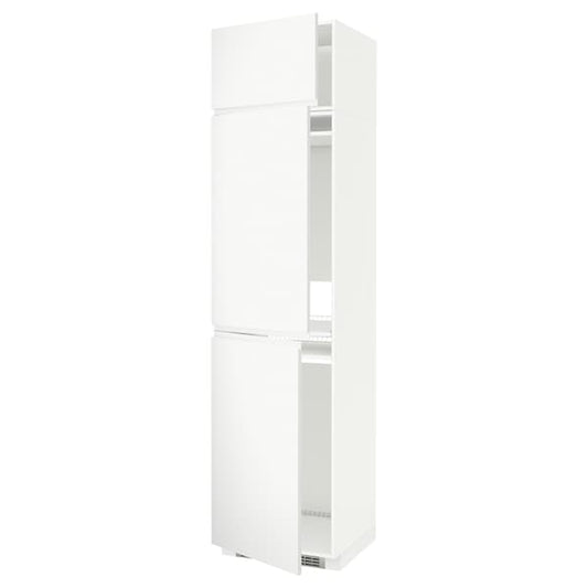 Ikea METOD - High cab f fridge/freezer w 3 doors, white/Voxtorp matt white, 60x60x240 cm