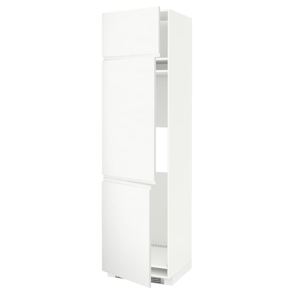 Ikea METOD - High cab f fridge/freezer w 3 doors, white/Voxtorp matt white, 60x60x220 cm