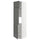METOD - METOD High cab f fridge/freezer w 3 doors, white/Voxtorp dark grey, 60x60x220 cm