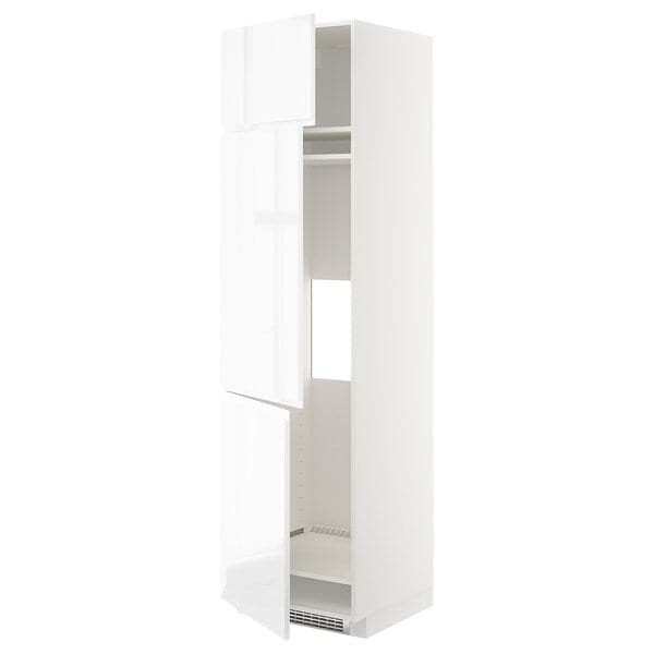 Ikea METOD - High cab f fridge/freezer w 3 doors, white/Voxtorp high-gloss/white, 60x60x220 cm