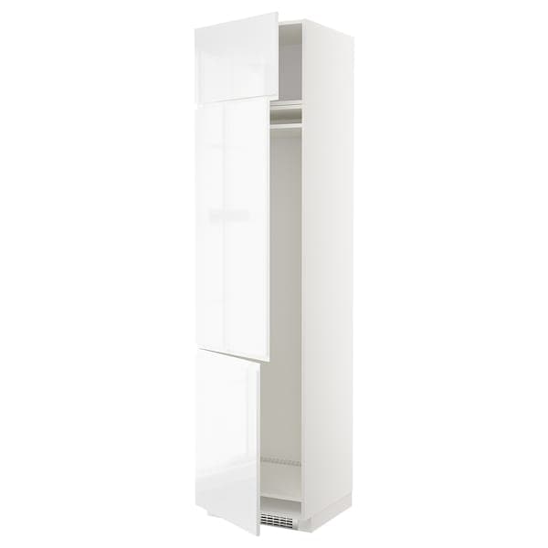 Ikea METOD - High cab f fridge/freezer w 3 doors, white/Voxtorp high-gloss/white, 60x60x240 cm