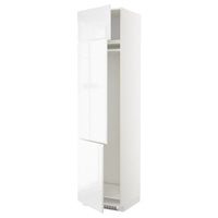 METOD high cab f fridge/freezer w 3 doors, white/Voxtorp high-gloss/white, 60x60x240 cm