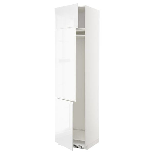 Ikea METOD - High cab f fridge/freezer w 3 doors, white/Voxtorp high-gloss/white, 60x60x240 cm