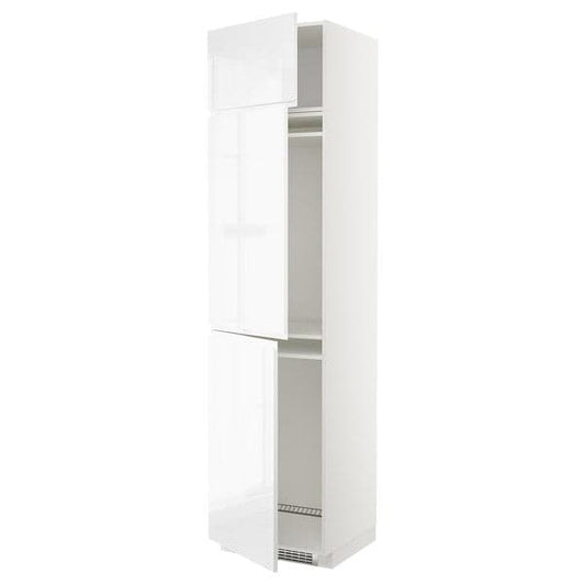 Ikea METOD - High cab f fridge/freezer w 3 doors, white/Voxtorp high-gloss/white, 60x60x240 cm