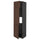 METOD - METOD High cab f fridge/freezer w 3 doors, black/Sinarp brown, 60x60x220 cm