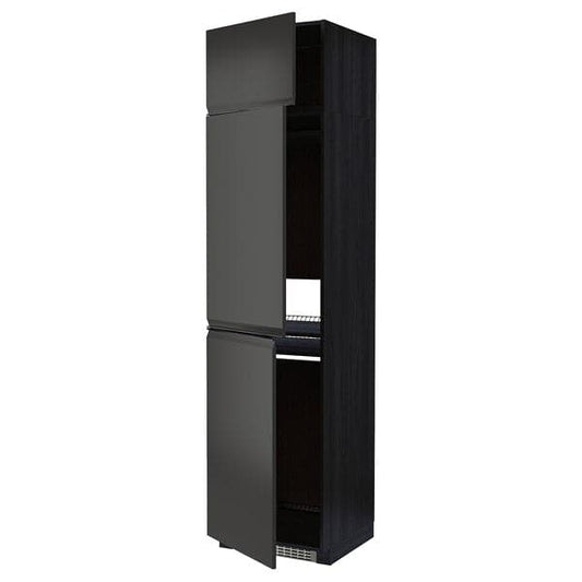 Ikea METOD - High cab f fridge/freezer w 3 doors, black/Upplöv matt anthracite, 60x60x240 cm