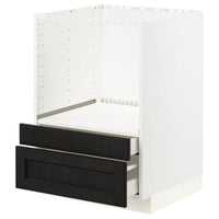 METOD - Base cabinet f combi micro/drawers, white/Lerhyttan black stained - best price from Maltashopper.com 49257249