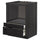 METOD base cabinet f combi micro/drawers, black/Lerhyttan black stained, 60x60 cm