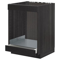 METOD - Base cab for hob+oven w drawer, black/Lerhyttan black stained, 60x60 cm - best price from Maltashopper.com 59260128