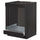 METOD base cab for hob+oven w drawer, black/Lerhyttan black stained, 60x60 cm