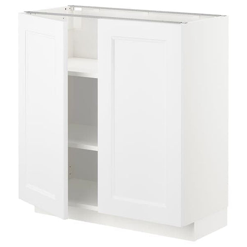 METOD - Base cabinet with shelves/2 doors, white/Axstad matt white, 80x37 cm