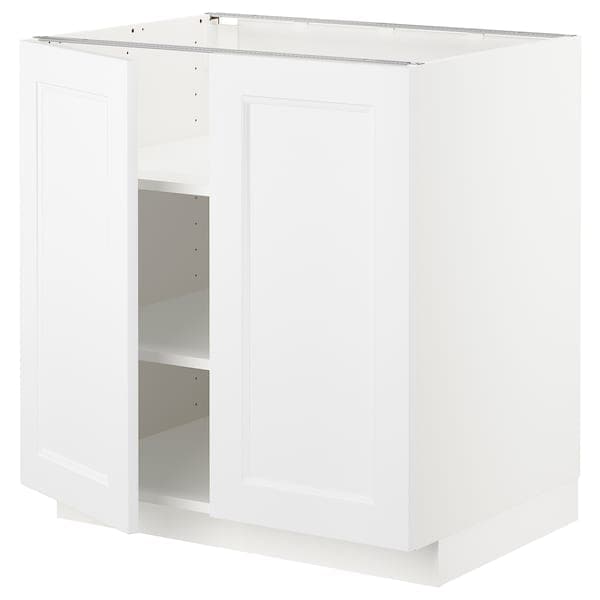 Ikea METOD - Base cabinet with shelves/2 doors, white/Axstad matt white, 80x60 cm