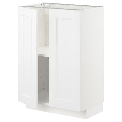 METOD - Base cabinet with shelves/2 doors, white/Axstad matt white, 60x37 cm