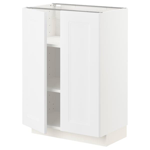 Ikea METOD - Base cabinet with shelves/2 doors, white/Axstad matt white, 60x37 cm
