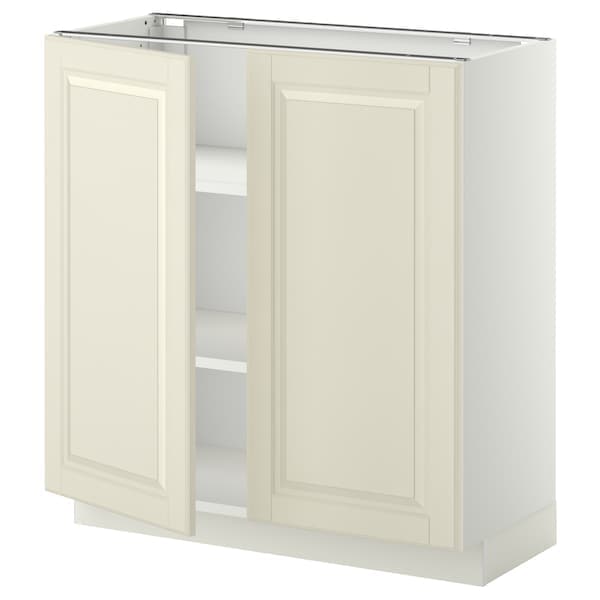 METOD - Base cabinet with shelves/2 doors, white/Bodbyn off-white, 80x37 cm - best price from Maltashopper.com 39459672