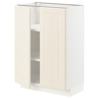 METOD - Base cabinet with shelves/2 doors, white/Bodbyn off-white , 60x37 cm - best price from Maltashopper.com 89455959