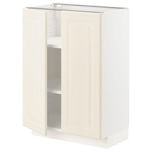 Ikea METOD - Base cabinet with shelves/2 doors, white/Bodbyn off-white , 60x37 cm