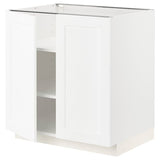 METOD base cabinet with shelves/2 doors, white Enköping/white wood effect, 80x60 cm