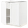 METOD base cabinet with shelves/2 doors, white Enköping/white wood effect, 80x60 cm