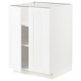 METOD base cabinet with shelves/2 doors, white Enköping/white wood effect, 60x60 cm