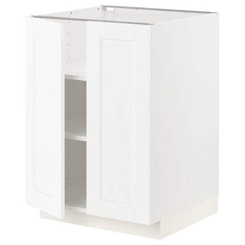METOD - Base cabinet with shelves/2 doors, white Enköping/white wood effect, 60x60 cm