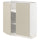 METOD base cabinet with shelves/2 doors, white/Havstorp beige, 80x37 cm