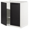 METOD base cabinet with shelves/2 doors, white/Lerhyttan black stained, 80x60 cm