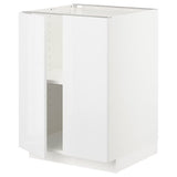 METOD base cabinet with shelves/2 doors, white/Ringhult white, 60x60 cm