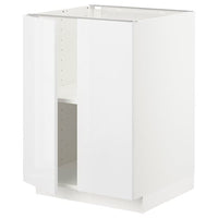 METOD base cabinet with shelves/2 doors, white/Ringhult white, 60x60 cm