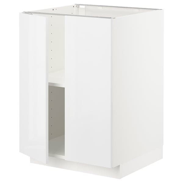 Ikea METOD - Base cabinet with shelves/2 doors, white/Ringhult white, 60x60 cm