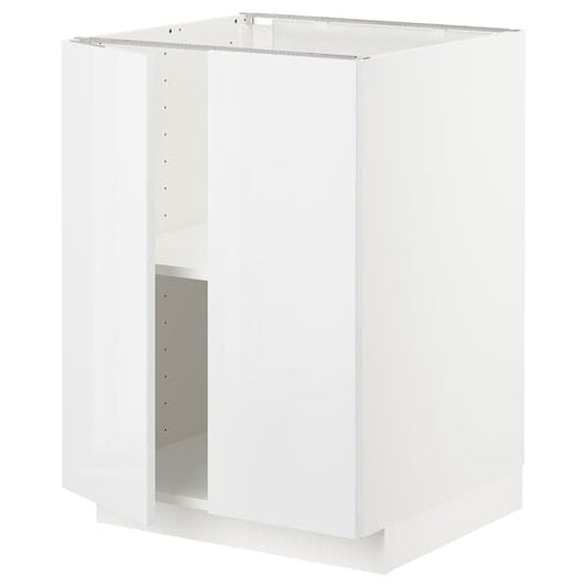 Ikea METOD - Base cabinet with shelves/2 doors, white/Ringhult white, 60x60 cm