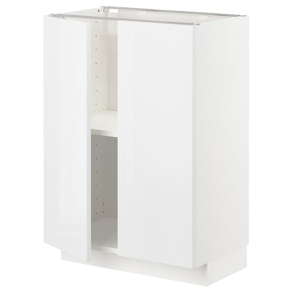 Ikea METOD - Base cabinet with shelves/2 doors, white/Ringhult white, 60x37 cm